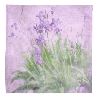 Purple Irises Duvet Cover