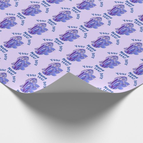 Purple Irises Floral Art Personalized Wrapping Paper