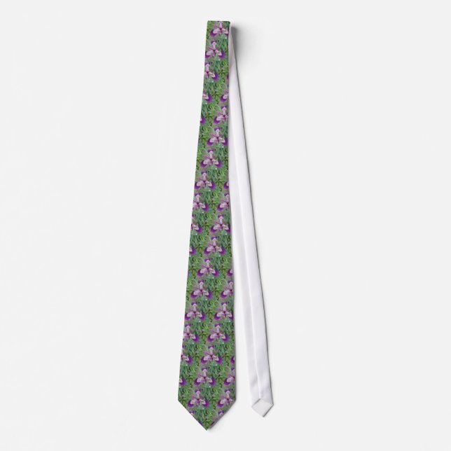 Purple Irises Floral Tie (Front)
