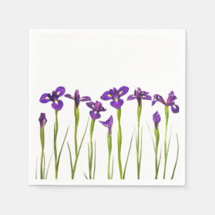 Purple Irises Flower Colorful Iris Flowers Floral Paper Napkins