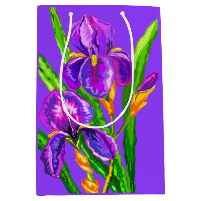Purple Irises Flowers Gift Bag (Front)