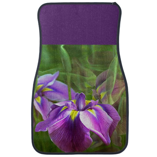 Purple Irises in Motion Car Floor Mat (Front)