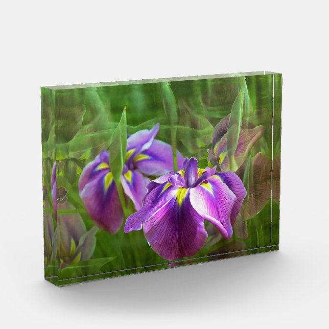 Purple Irises in Motion Photo Block (Left)