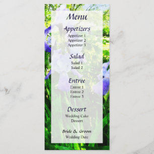 Purple Irises in Suburbs Wedding Menu