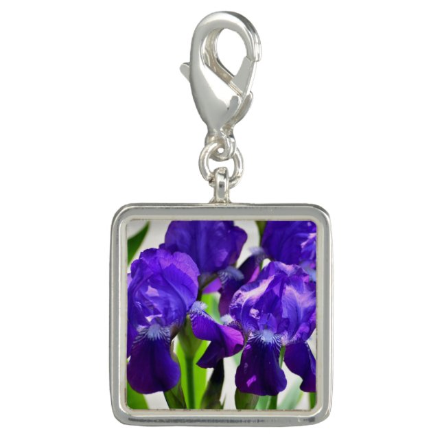 Purple Irises Iris Flower Charm (Front)