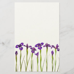 Purple Irises - Iris Flower Customized Template Stationery