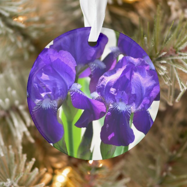 Purple Irises Iris Flower Ornament (Tree)