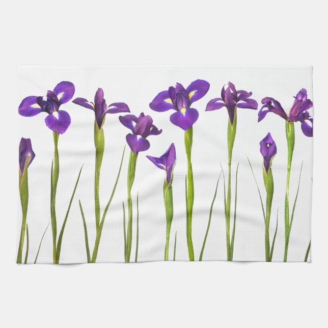 Purple irises isolated on a white background towel (Horizontal)
