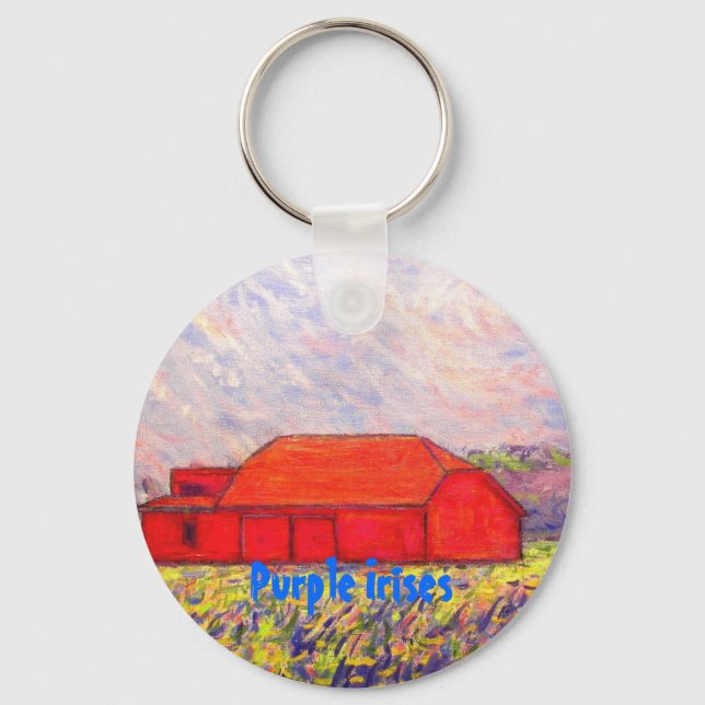 Purple Irises Keychain (Front)