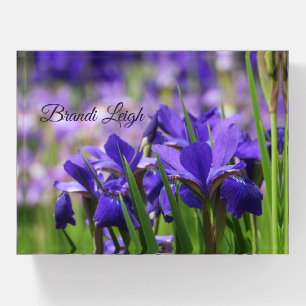 Purple Irises, Mom,  Customize Paperweight