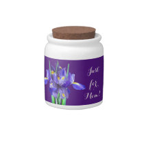 Purple Irises Mother's Day Candy Jar