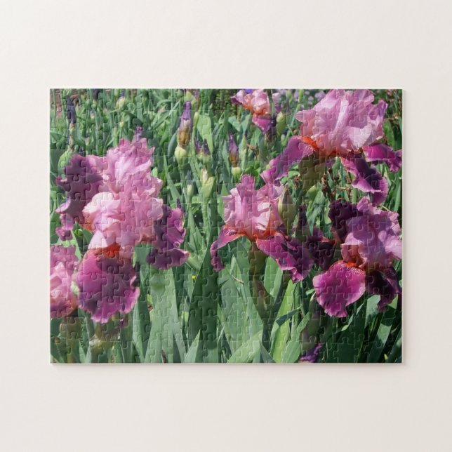 Purple Irises Spring Floral Jigsaw Puzzle (Horizontal)
