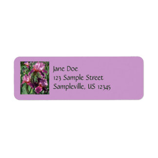 Purple Irises Spring Floral Label
