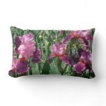 Purple Irises Spring Floral Lumbar Pillow