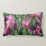 Purple Irises Spring Floral Lumbar Pillow