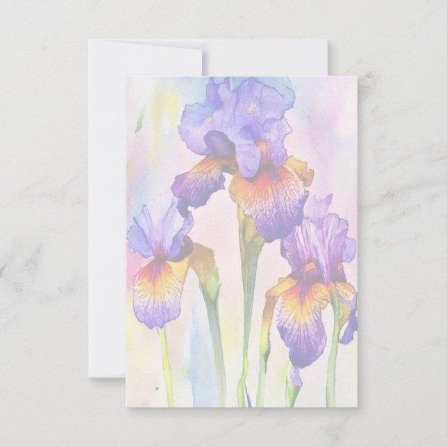 Purple Irises Thank You Card (Front)