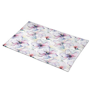 Purple Island Flowers Birthday Cloth Placemat