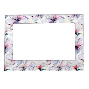Purple Island Flowers Birthday Magnetic Frame