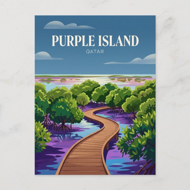 Purple Island Qatar Postcard (Front)