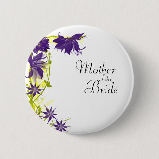 Purple Island Wedding Flowers Mother of the Bride Pinback Button