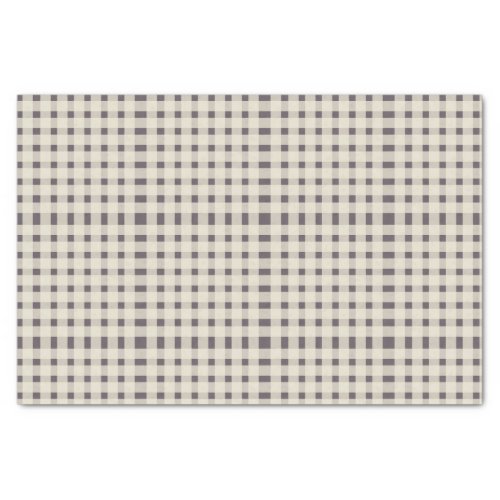 Purple Ivory Gingham Pattern Tissue Paper