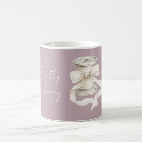 Purple Ivory Ribbon Coffee Mug