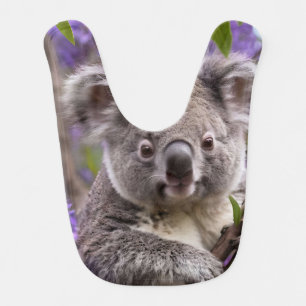 Purple Jacaranda Koala Bear, Baby Bib