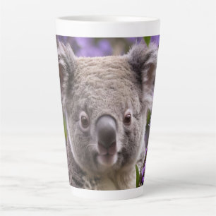 Purple Jacaranda Koala Bear, Latte Mug