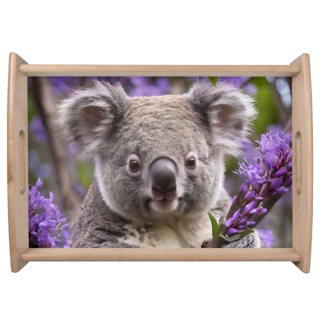 Purple Jacaranda Koala Bear, Serving Tray (Front)