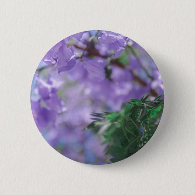 Purple Jacaranda Tree Flowers Button (Front)