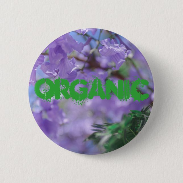 Purple Jacaranda Tree Flowers Button (Front)