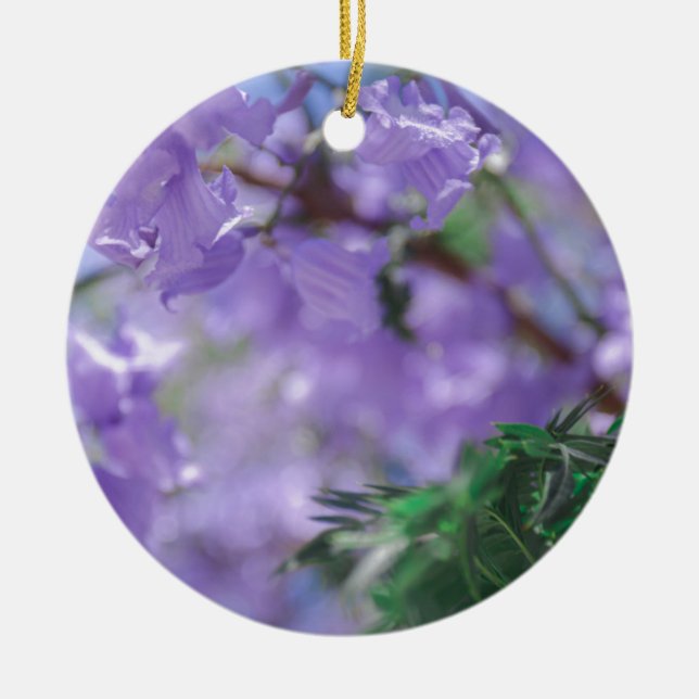 Purple Jacaranda Tree Flowers Ceramic Ornament (Front)