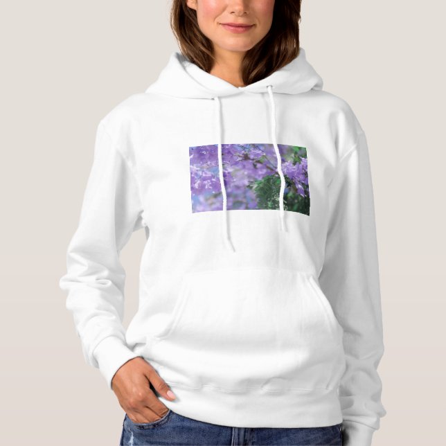 Purple Jacaranda Tree Flowers Hoodie (Front)