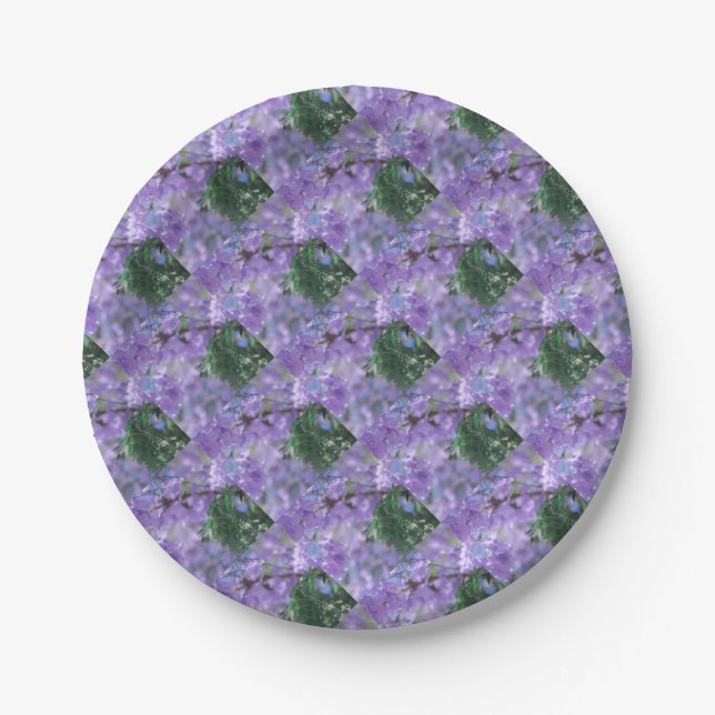 Purple Jacaranda Tree Flowers Paper Plates (Front)