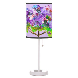 Purple Jacaranda tree watercolor art Table Lamp