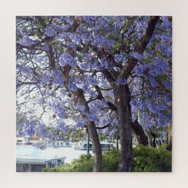 Purple Jacaranda Trees On River Murray, Puzzle (Vertical)