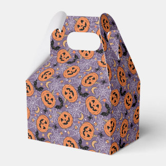Purple Jack-O-Lantern Halloween Pattern Favor Boxes
