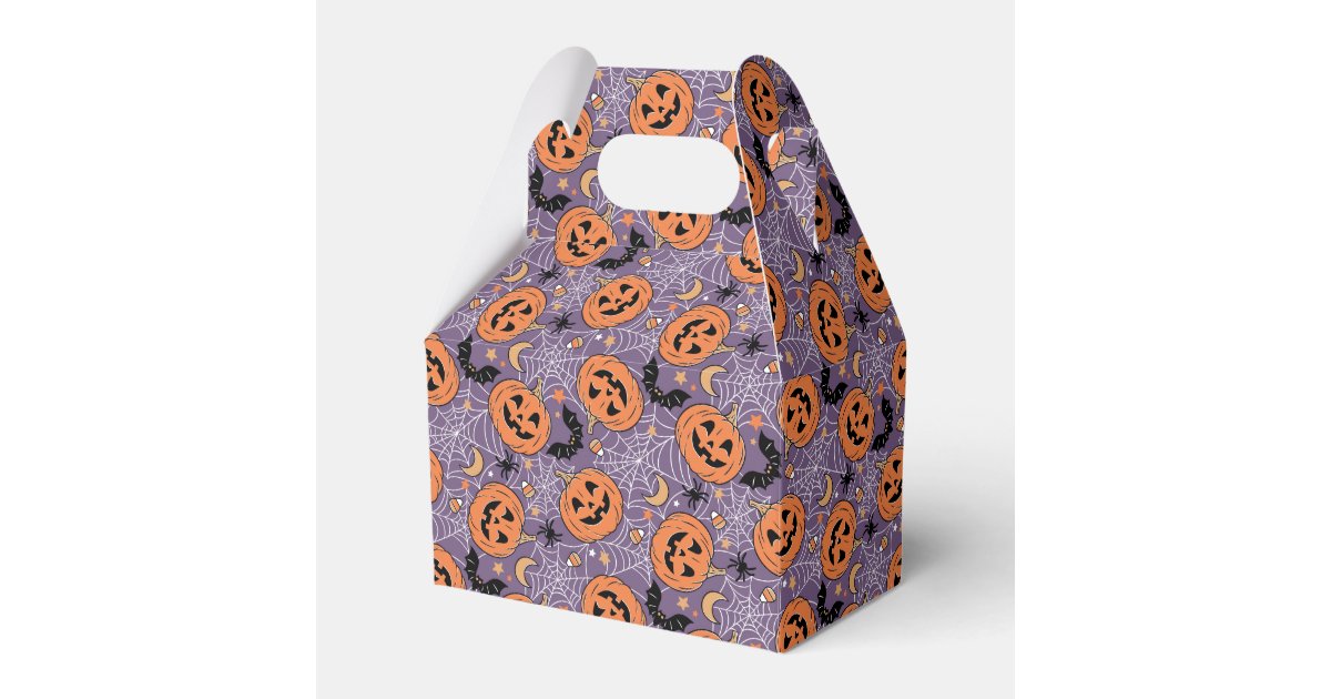 Purple Jack-O-Lantern Halloween Pattern Favor Boxes | Zazzle