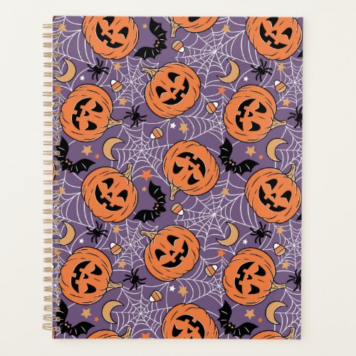 Purple Jack_O_Lantern Halloween Pattern Planner