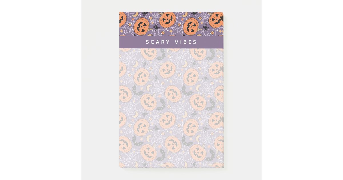 Purple Jack-O-Lantern Halloween Pattern Post-it Notes | Zazzle