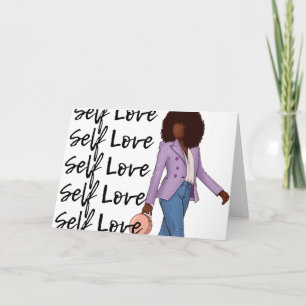 Purple Jacket   Self Loves Series  Note Card