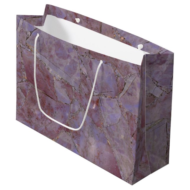 Purple Jade Marble Print  Large Gift Bag (Front Angled)