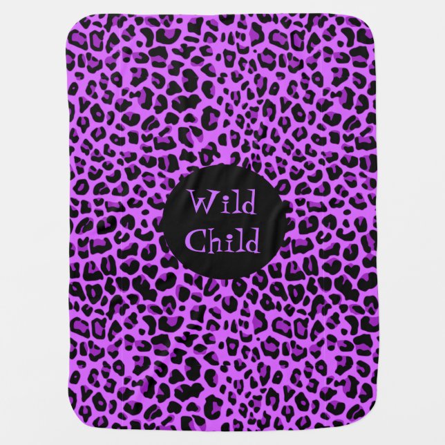 Purple Jaguar Print Baby Blanket (Front)