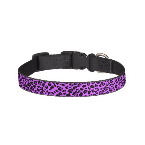 Purple Jaguar Print Pet Collar