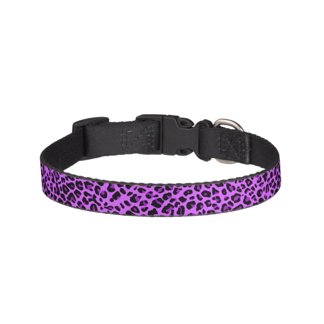 Purple Jaguar Print Pet Collar (Front)