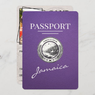 Purple Jamaica Passport Save The Date