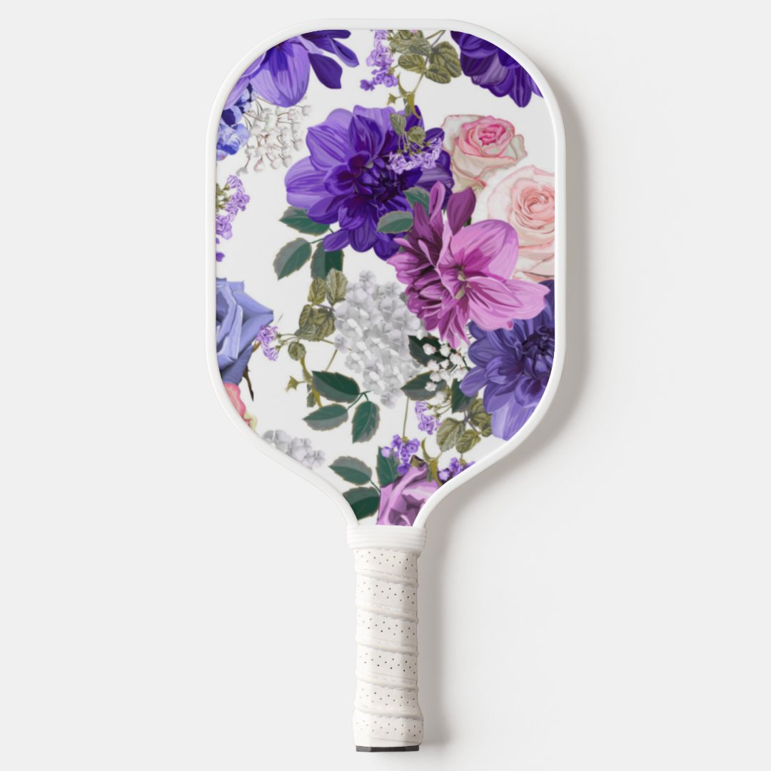 Purple Japanese Flowers Pickle Ball Pickleball Paddle Zazzle
