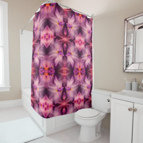 Purple Japanese Iris Flower Abstract   Shower Curtain