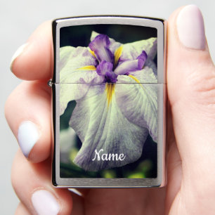 Purple Japanese Iris Flower Close Up Personalized Zippo Lighter