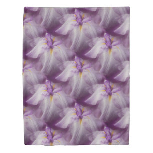 Purple Japanese Iris Flower Nature Pattern Duvet Cover